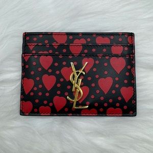 🌸SOLD🌸 YSL Hearts and Dots Print Card Holder